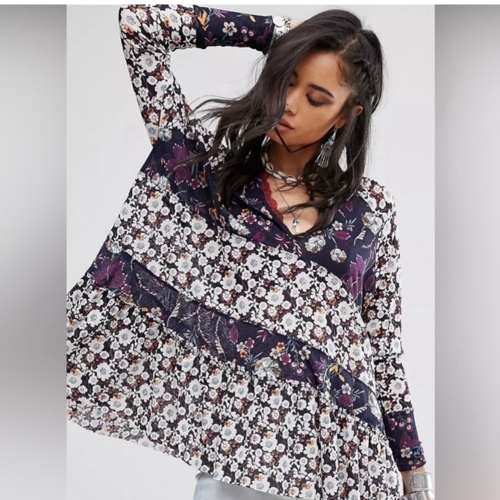 Free People Long Sleeve boho shirt